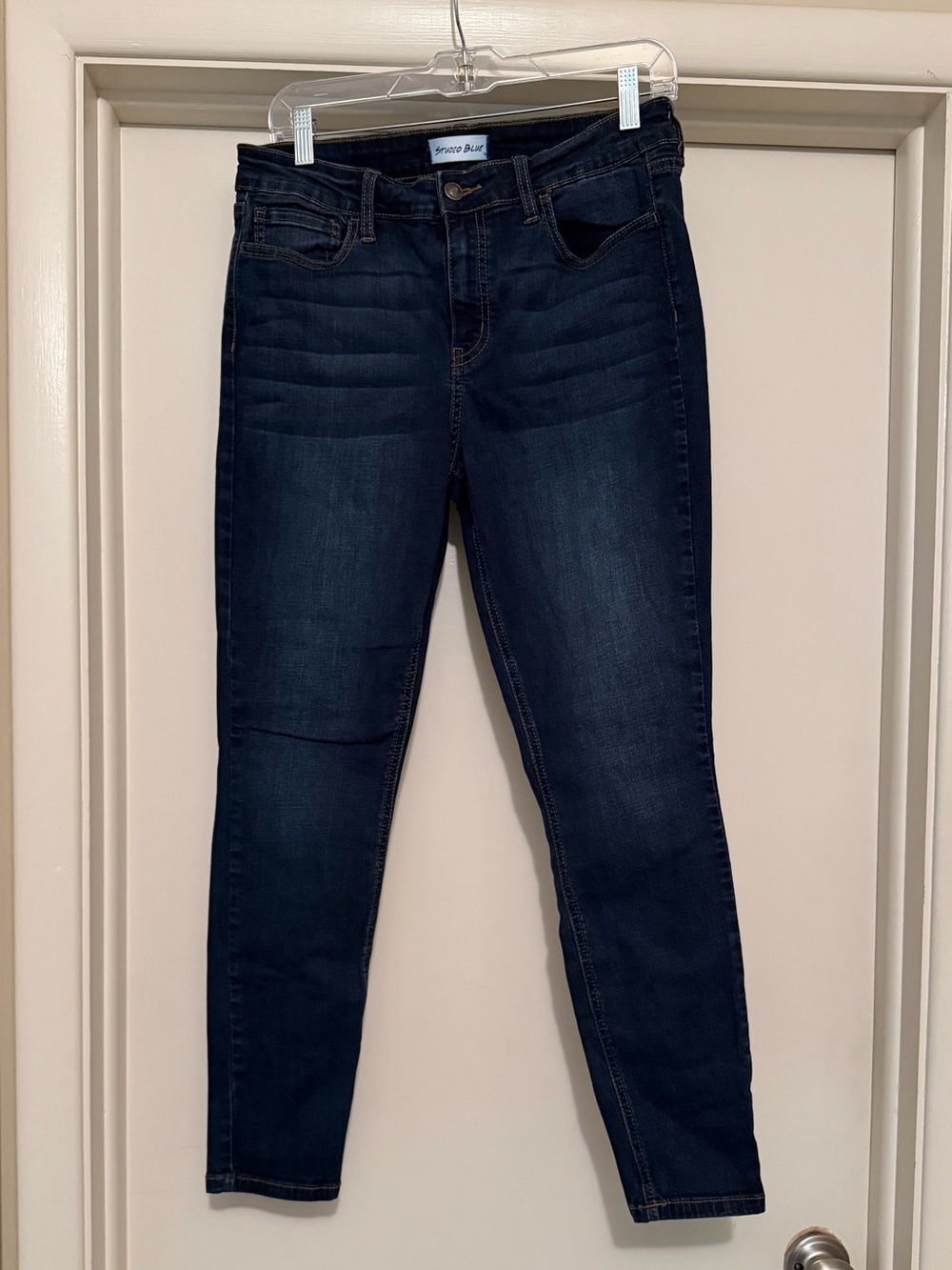 Studio Blue Dark Indigo Skinny Jeans - Deep Blue Wash, Size 12